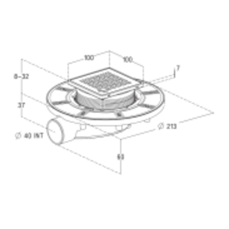 MAGNETECH Sumidero compacto para plato de ducha obra. Rejilla 100 mm. Con lámina impermeabilizante de tela geotextil 2x1,5 m MAGNETECH Sumidero compacto para plato de ducha obra. Rejilla 100 mm. Con lámina impermeabilizante de tela geotextil 2x1,5 m