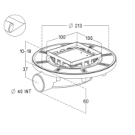 MAGNETECH Sumidero compacto para plato de ducha obra. Marco rellenable MAGNETECH Sumidero compacto para plato de ducha obra. Marco rellenable