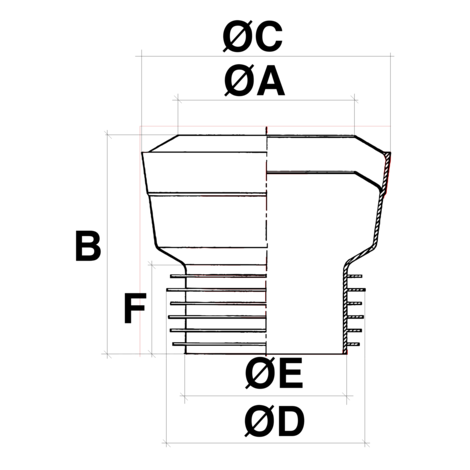 Manguito inodoro elástico