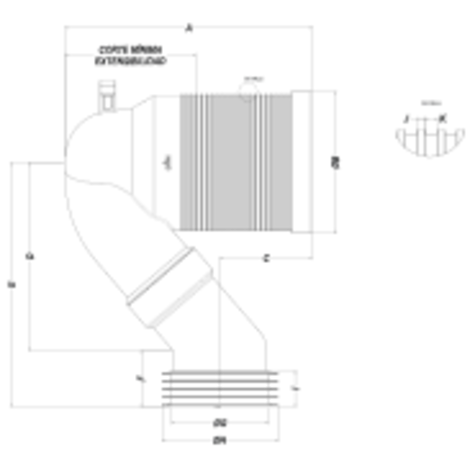 Manguito inodoro acodado recortable Manguito inodoro acodado recortable