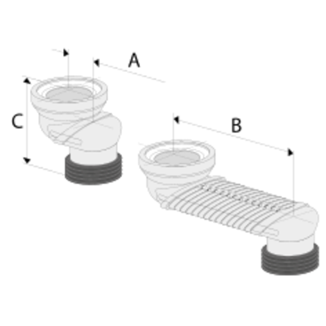 Manguito inodoro excéntrico vertical Manguito inodoro excéntrico vertical