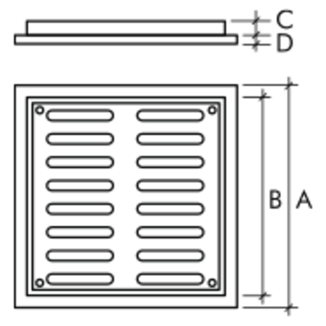 Rejilla PVC con cerco 310x310