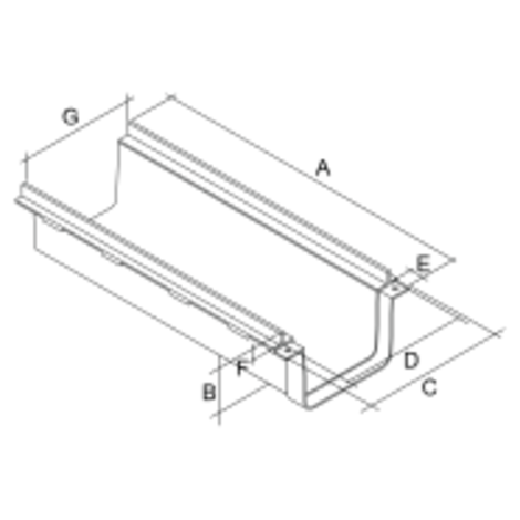 Canaleta sin rejilla, ancho 200 Canaleta sin rejilla, ancho 200