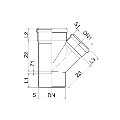 Derivación 45° macho/hembra Derivación 45° macho/hembra
