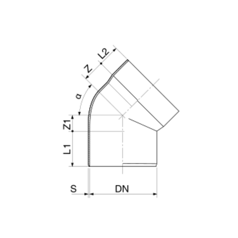 Codo 45° macho/hembra