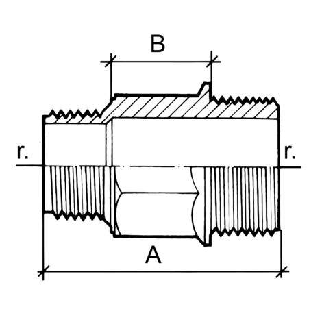 Threaded reducing nipple