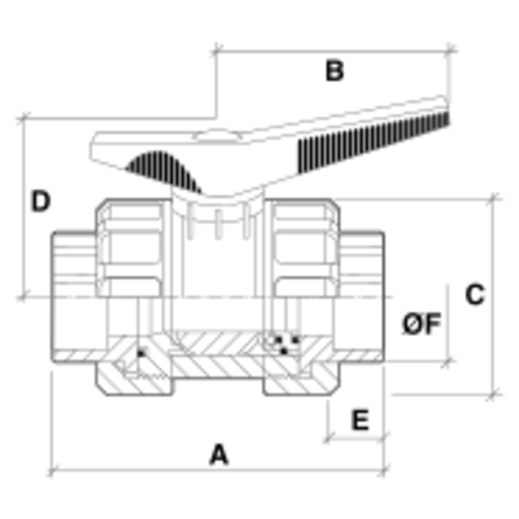 Válvula esfera hembra encolar