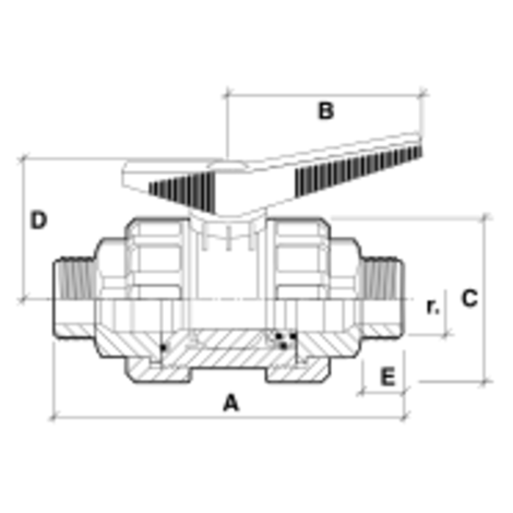 Válvula esfera macho roscar