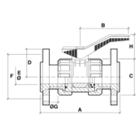 Válvula esfera enlace brida