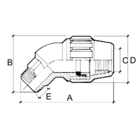 Codo 45° rosca macho