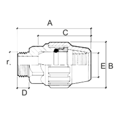 Enlace mixto rosca macho Enlace mixto rosca macho