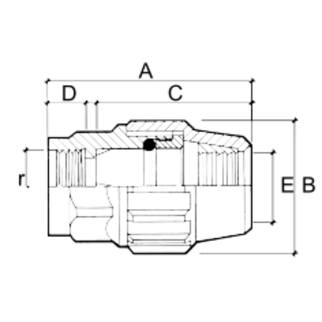 Enlace mixto rosca hembra SIN refuerzo metálico Enlace mixto rosca hembra SIN refuerzo metálico