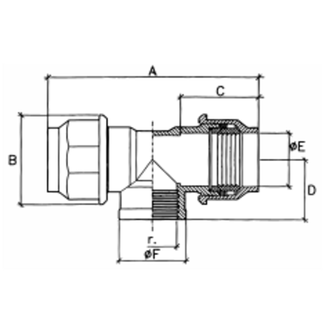 Derivación te rosca hembra Derivación te rosca hembra