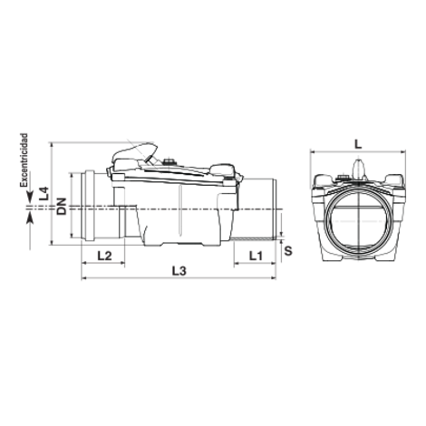 Válvula antiretorno doble clapeta Ø110/125/160 Válvula antiretorno doble clapeta Ø110/125/160