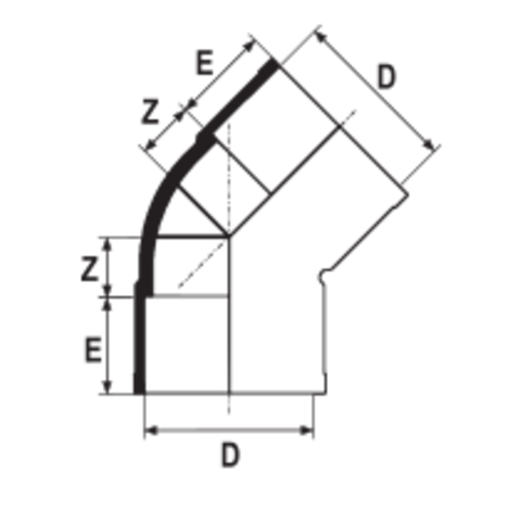 Codo 45º Hembra - Hembra HTA-E