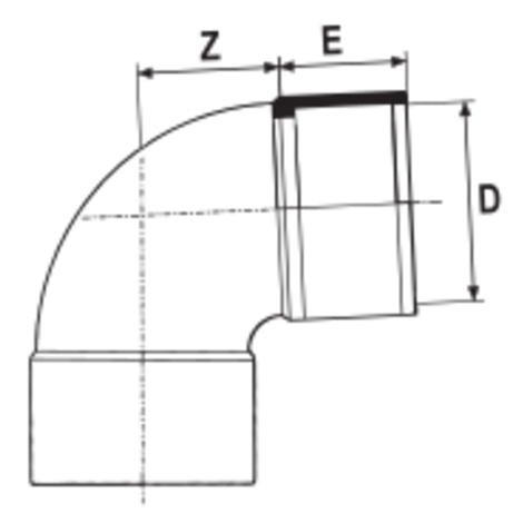 Codo 90° Hembra - Hembra HTA-E