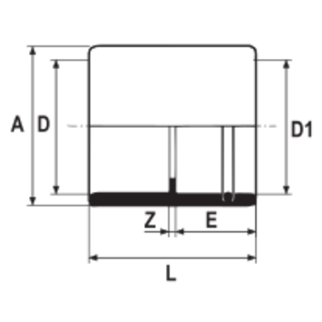 Manguito mixto H-H con junta EPDM HTA-E