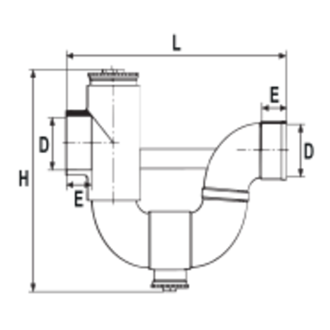Sifón en línea con registro HTA-E