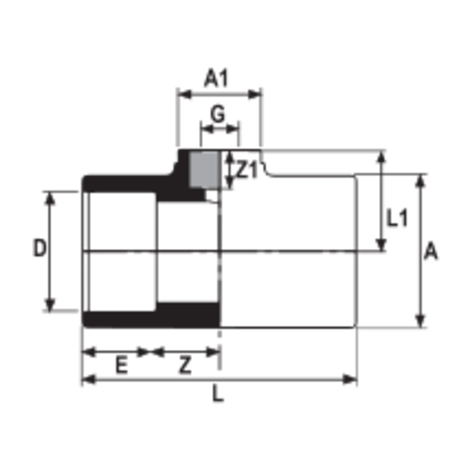 HTGR - Te reducción rosca hembra reforzada con anillo metálico HTGR - Te reducción rosca hembra reforzada con anillo metálico