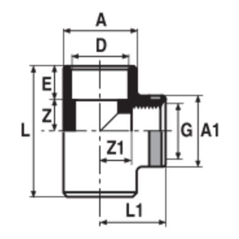 HTG - Te rosca hembra reforzada con anillo metálico HTG - Te rosca hembra reforzada con anillo metálico