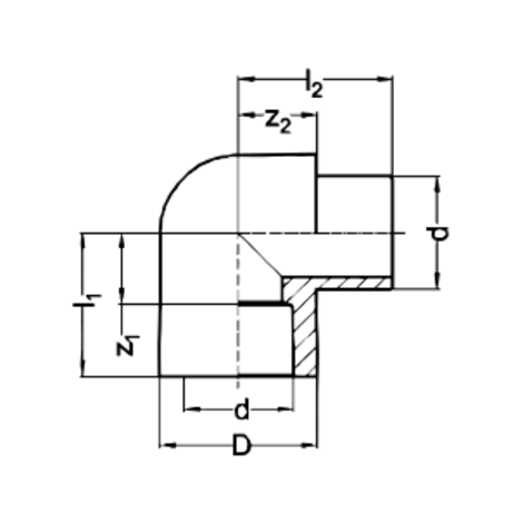 Codo 90° hembra/macho
