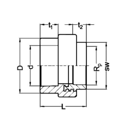 Terminal rosca hembra hexagonal Terminal rosca hembra hexagonal