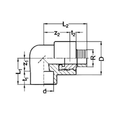 Codo 90° rosca macho
