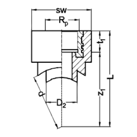 Injerto para derivación salida rosca hembra Injerto para derivación salida rosca hembra