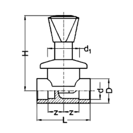 Válvula completa mando triangular