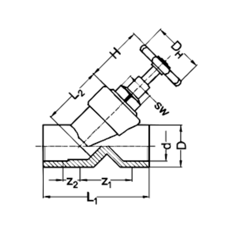 Válvula asiento inclinado Válvula asiento inclinado