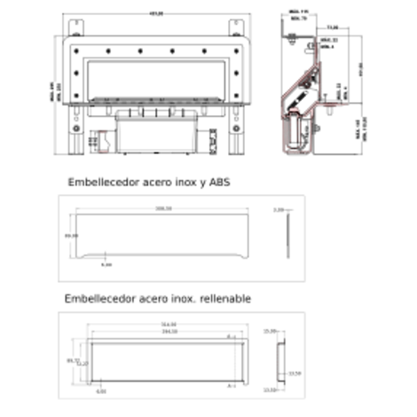 Sumidero vertical de pared. Sifón 50 mm. Salida lateral encolar 40H - 50M y lámina impermeabilizante Sumidero vertical de pared. Sifón 50 mm. Salida lateral encolar 40H - 50M y lámina impermeabilizante