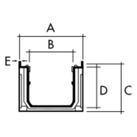 Uso privado. Canaleta con rejilla enrejada de acero galvanizado, ancho 130