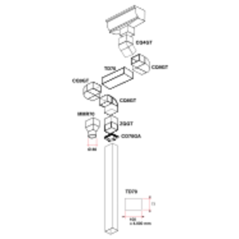 Codo 45° M/H bajante rectangular Codo 45° M/H bajante rectangular