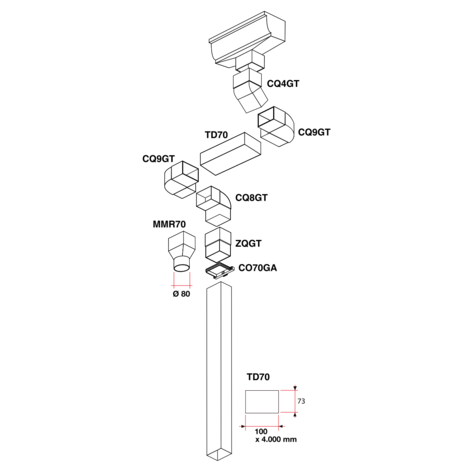 Elbow 90° orientation M/H