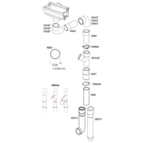 Codo 67°30' M/H bajante tubular Ø 80