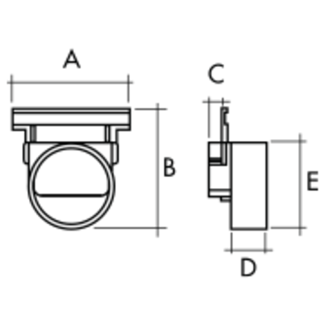 Tapa/salida extremo o lateral pretroquelada para canal CAN10BC, CAN10BCI y CAN10AHI