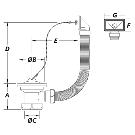 Waste outlet flex.overflow