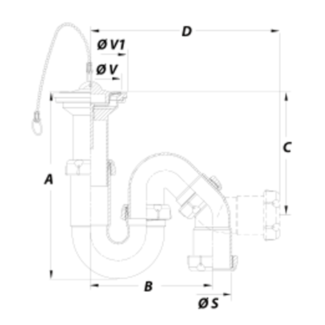 Sifón lavabo o bidé