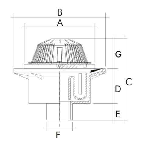 Caldereta sifónica extensible autolimpiante salida vertical macho encolar. Rejilla alta en PP