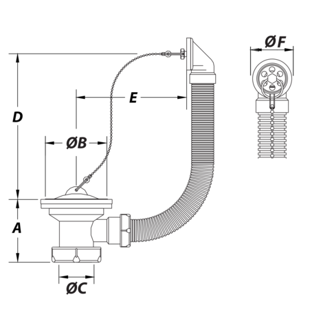 Basket waste outlet flex.overflow