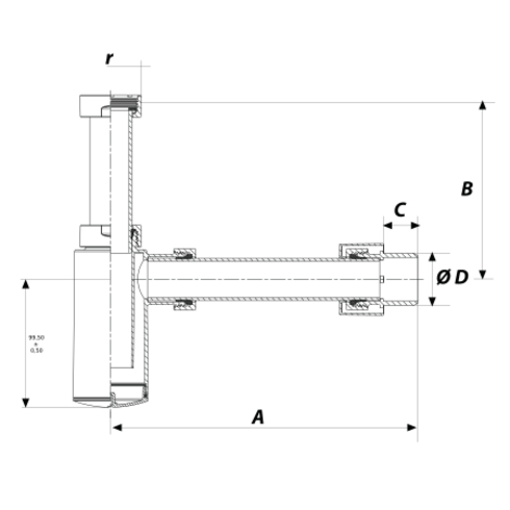 Sifón botella con alargadera Sifón botella con alargadera