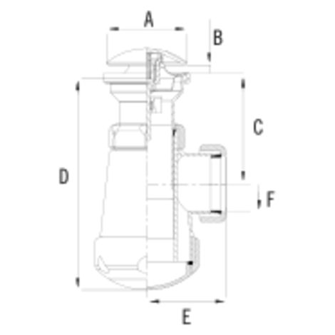 Sifón botella fregadero con válvula click-clack