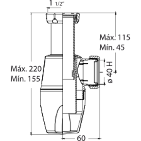 Sifón botella JUNTAFIX 1 1/2
