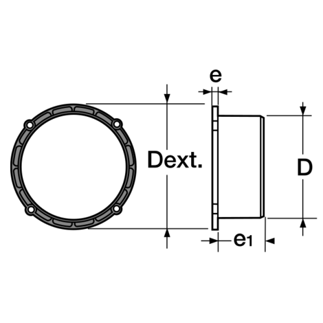 Salida vertical PVC canaleta uso público