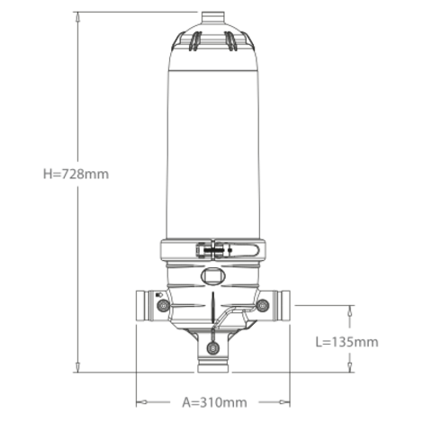 Filtro 20 micras hidrociclónico largo -ANILLAS Filtro 20 micras hidrociclónico largo -ANILLAS