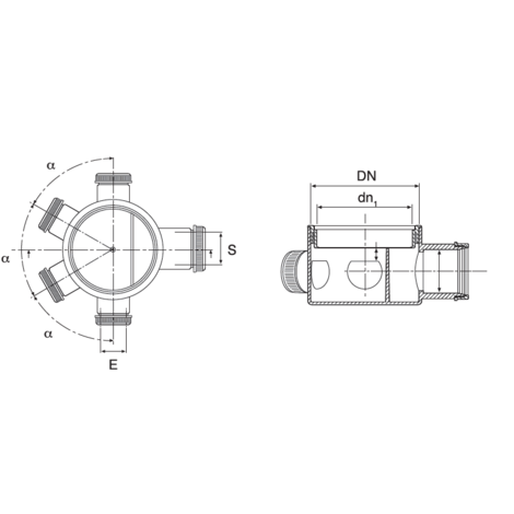 Siphon bucket, outlet Ø50
