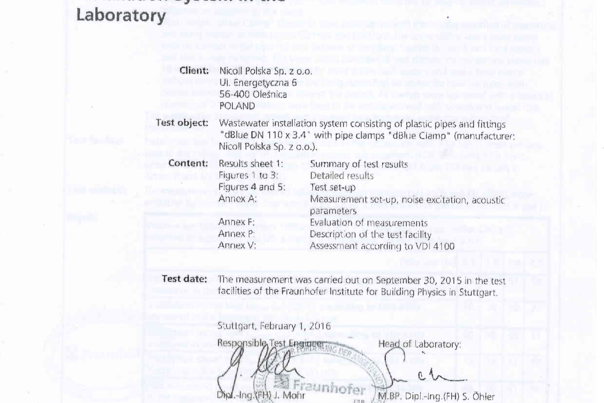 Certificado Fraunhofer dBlue ABRAZADERA 18dB 2016
