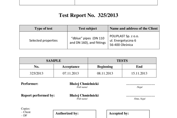Informe de estanqueidad