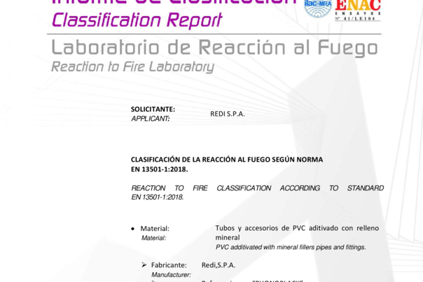 Clasificación fuego AFITI – EN 13501‑1
