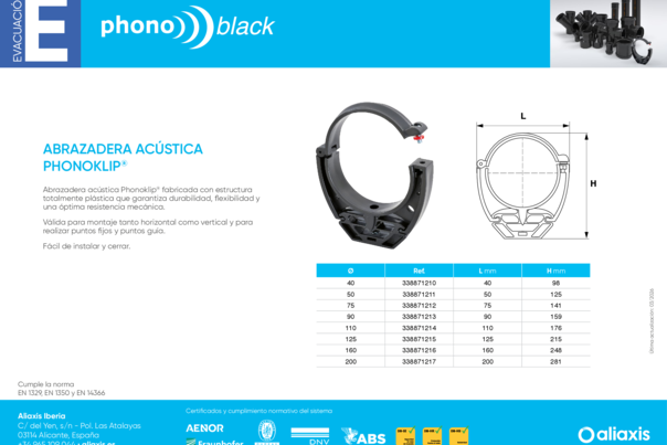 Ficha Tecnica Phonoblack Abrazadera Phonoklip